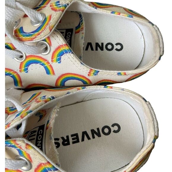 Celebrate Pride w/ Light Gold Rainbow Converse Chuck Taylor Sz 6 W Sz 4 - Picture 4 of 7